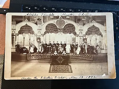 Aleppo Temple Mystic Shrine 1892 Cabinet Photo Under Electric Lights • $150