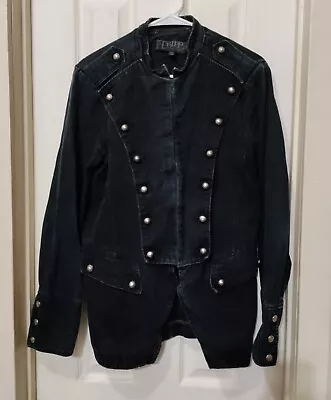 Vintage Tripp NYC Coat Black Skull Studded Goth Steampunk Jacket Small RARE • $69.99