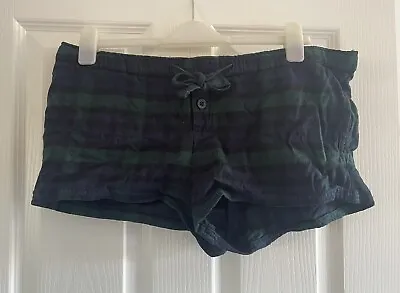 Jack Wills Green And Blue Tartan Pj Shorts - Size 14 • £2.99