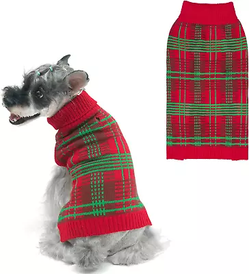 Dog Christmas Sweaters For Large Medium Small Dogs - Fall Outfit Classic Plaid S • $24.99