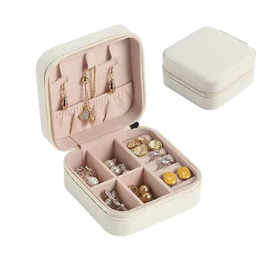 Small Jewellery Box Organizer Travel Leather Carry Storage Case Jewelry Boxes UK • £5.99