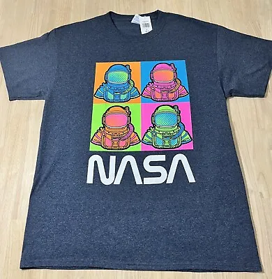 (LG) NASA Vibes Astronaut Shirt Andy WARHOL Inspired Gray Graphic Tee NWT • $21.99