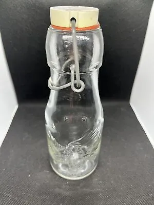 Vintage American Eagle Glass Bottle #1898 With Wire Bail And Stopper • $10