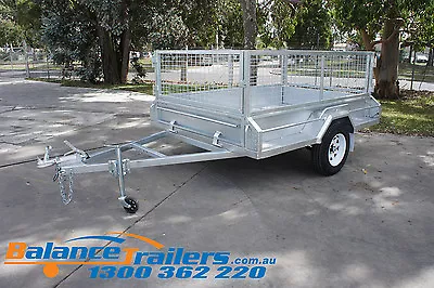 8x5 GALVANISED FULLY WELDED BOX TRAILER WITH 600mm CAGE & BRAKE ATM1400KG • $2850