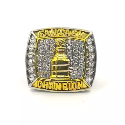 Fantasy Hockey Champion Ring Championship Winner Trophy Silver Plated Rings • $25.90