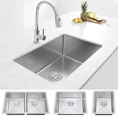 Single Slot / Double Bowl Stainless Steel Kitchen Sink Undercounter Bar Basin US • $89