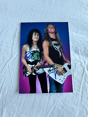 James Hetfield Kirk Hammett Metallica Autographed Signed Photo & Coa • £66.51