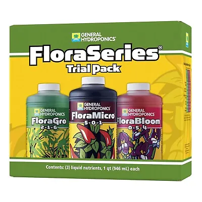 $59.99 • Buy General Hydroponics Flora Grow, Bloom, Micro Combo Fertilizer Set, 1 Pint