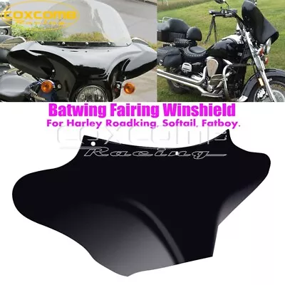 Front Outer Batwing Fairing Winshield W/ Bracket For Harley Touring Road King • $375.39