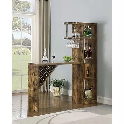 Belvedere 5-Shelf Bar Table Storage Antique Nutmeg • $389