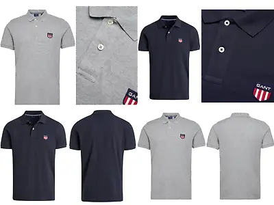 GANT Polo Shirt Retro Shield Polo Shirt Pique Logo Shirt T-Shirt • $67.18