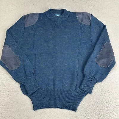 Vintage Commando Jumper Sweater Made In England Pure New Wool Size Small Blue • $29.75