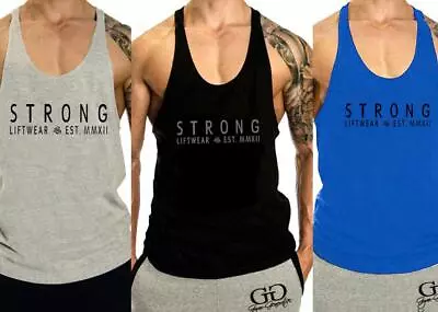 Men's Gym Bodybuilding Stringer Muscle Training Cotton Fitness Y-Back Tank Top • $26.99