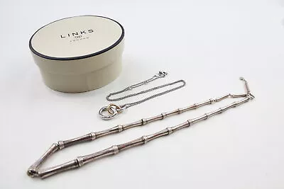 Links Of London Necklaces Sterling Silver Bamboo Graduated Pendant X 2 (64g) • £66