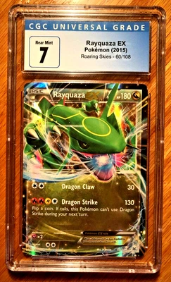 $0.99 • Buy Pokemon Rayquaza EX #60 2015 Roaring Skies CGC 7 NEAR MINT - NO RESERVE!