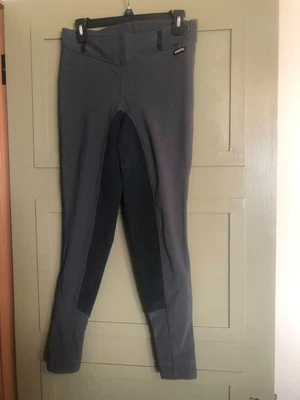 $35 • Buy Kerrits Women's Full Seat Riding Breeches Pants Horse Equestrian Grey Pull On L
