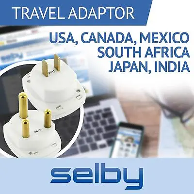 $25 • Buy Travel Adaptors Pair For USA Canada Mexico Japan India South Africa