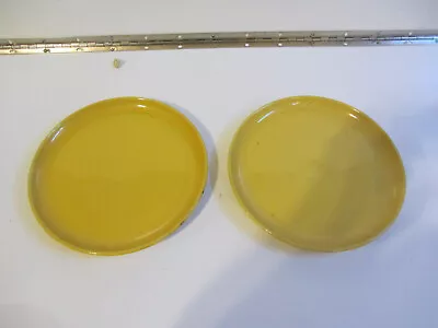 2 Vintage West Germany Gerz Mustard Yellow Dessert Plates 8-1/8  Across • $9.99