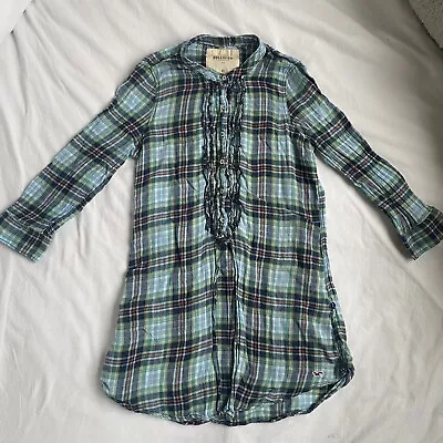 Hollister Woman’s Checked Shirt With Ruffled Detailing. Amazing Condition. Small • £4.60