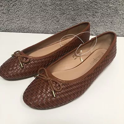 £12.99 • Buy NEW PRINCIPLES UK 8 Tan Brown Weave Flat Shoes Ballet Pumps Summer Holiday
