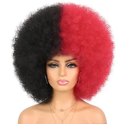 Bouncy Afro Kinky Curly Wigs African Wig For Black Women 70's Party Cosplay Wigs • $19.98