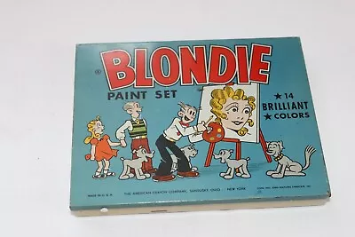 Vintage Child's Tin Litho Toy Paint Box Watercolor Blondie Dagwood Cartoon • $35.99