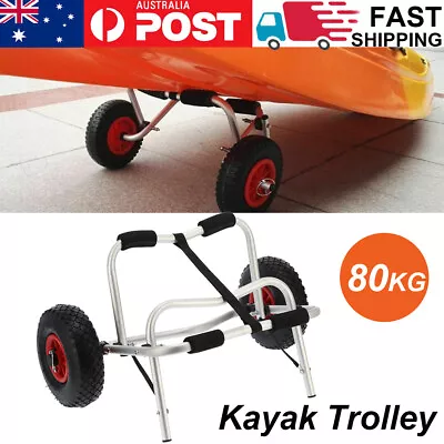 Foldable Aluminum Alloy Kayak Boat Carrier Canoeing Trailer Cart Trolley Dolly • $53.57