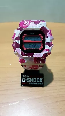 Vintage G-Shock Tough Solar GX-56 Customs Jelly Pink Army Camouflage Blue Digit • $625