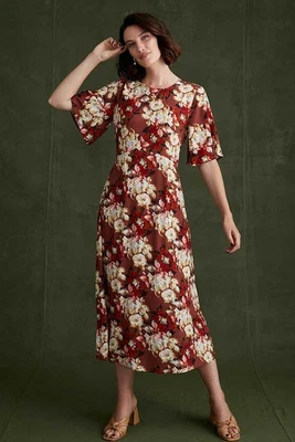 $39.54 • Buy Grace Hill Printed Midi Dress Womens Size 12 Clothing  Dresses A-Line