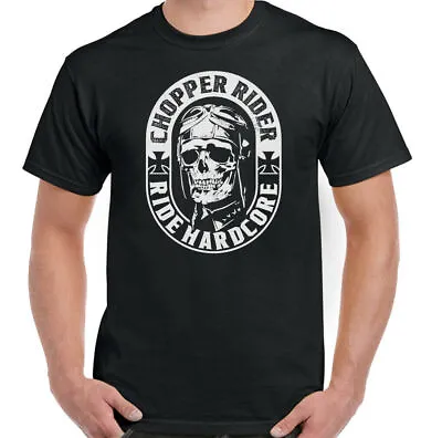 £10.99 • Buy Biker T-Shirt Skull Chopper Rider Mens Motorcycle Motorbike Custom Top