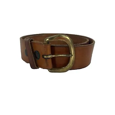 Vintage Bianchi 34 #B8 Belt Brass Western Cowhide Brown Leather • $38.39