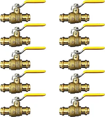 3/4  ProPress Brass Ball Valves - Press Brass Ball Valve- Lead Free (Lot Of 10)  • $127.99