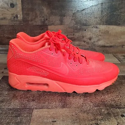 Nike Air Max 90 Ultra Moire Mens Size 10.5 Shoes Crimson Red Sneaker 819477-600 • $80