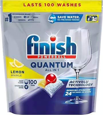 Finish Quantum Dishwashing Tablets Lemon Sparkle 100 Pack • $50