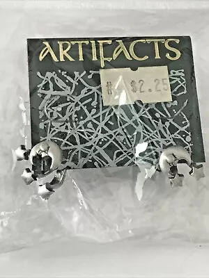 JJ Jonette Vintage ARTIFACTS Earrings Half Moon And Three Stars NEW In Package • $14.99