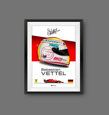 Sebastian Vettel 2019 Ferrari SF90 F1 Helmet Print - Scuderia GP • $14.93