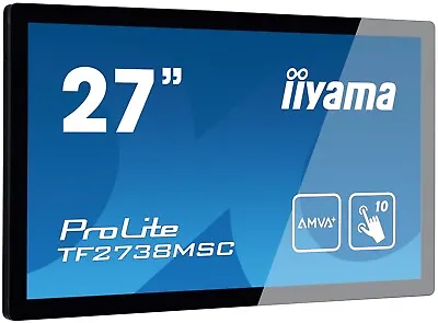 IIYAMA 27  ProLite IPS Monitor 10pt Multi-Touch Edge Glass Webcam Full HD HDMI • $350