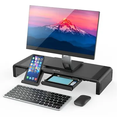 Jelly Comb Monitor Riser Stand Laptop TV Riser With Phone Stand And Mini Drawer • £15.99