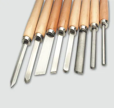 Mannesmann Wood Lathe Chisel Set 8 Pcs <> Woodworking Carving Tools VPA GS TUV • £25.90