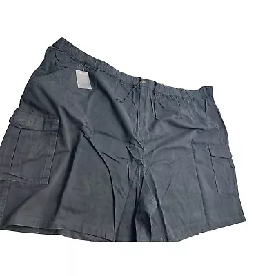 Boulder Creek Men Cargo Shorts Full Elastic Waist Black 8XL Big Waist 70-72 New • $29.97