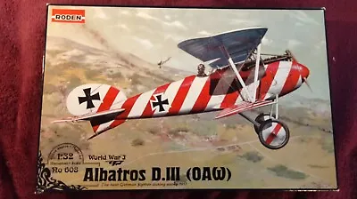 £49.90 • Buy Roden 1:32 Albatros D.III (OAW) WWI Fighter Model Kit #608 DIII D3 *SEALED BAGS*