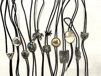 Lot Of 11 Bolo Ties Western Cowboy EJC Vintage • $40