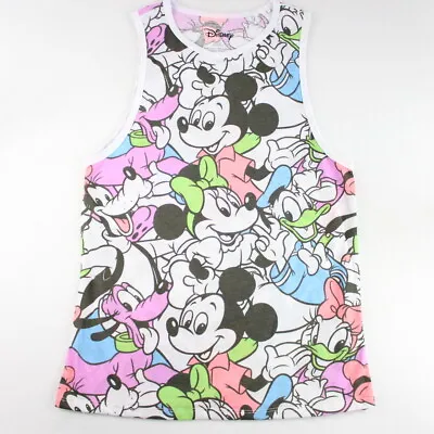 Disney Mickey Mouse & Friends Tank Top Juniors' Size S (3-5) White Graphic Knit • $15