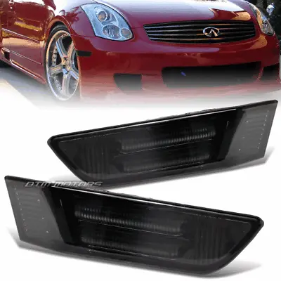 Smoke Lens LED Strip Front Bumper Side Marker Light For 03-07 Infiniti G35 Coupe • $23.88