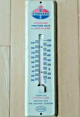 Vintage Original Standard American Heating Oils 12  Wall Thermometer - Fair • $34.98