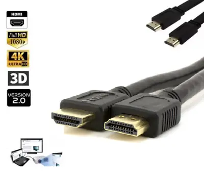 3m Long HDMI Cable 2.0 HD 4K 3D ARC For PS-3 PS-4 XBOX ONE SKY TV • £10.01