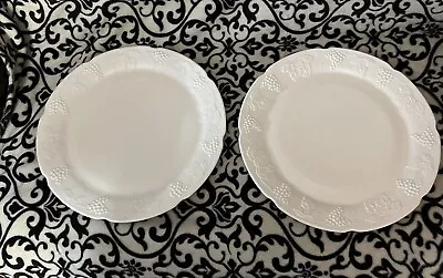 2 Milk Glass 14-inch Platter Grape And Leaf Pattern • $40