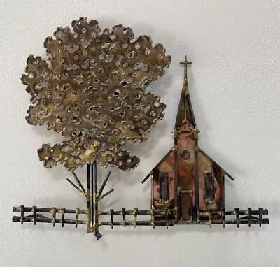Vintage Metal/copper/brass Church Sculpture Wall Hanging • $95
