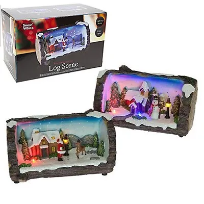 £12.95 • Buy Led Fibre Optic Log Scene Light Christmas Decoration Home Gift Xmas Figurine New