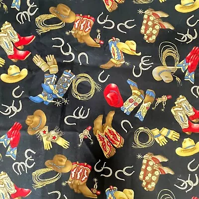 Vintage 1 Yd Maywood Studios Fabric “the Spirit Of The West” Western Cowboy • $14.99